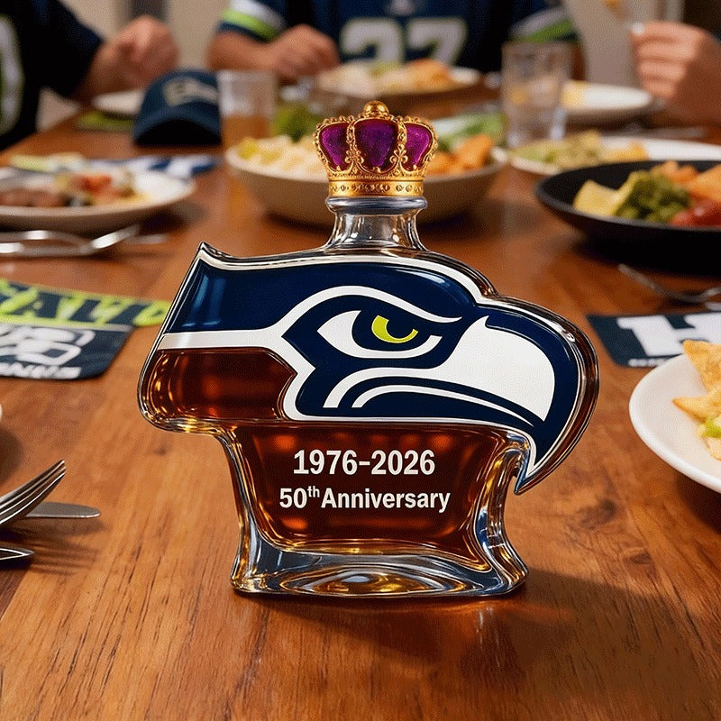 Sherum Seattle Seahawks 50th Anniversary Whiskey Bottle