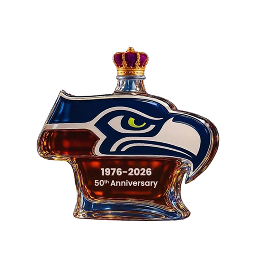 Sherum Seattle Seahawks 50th Anniversary Whiskey Bottle