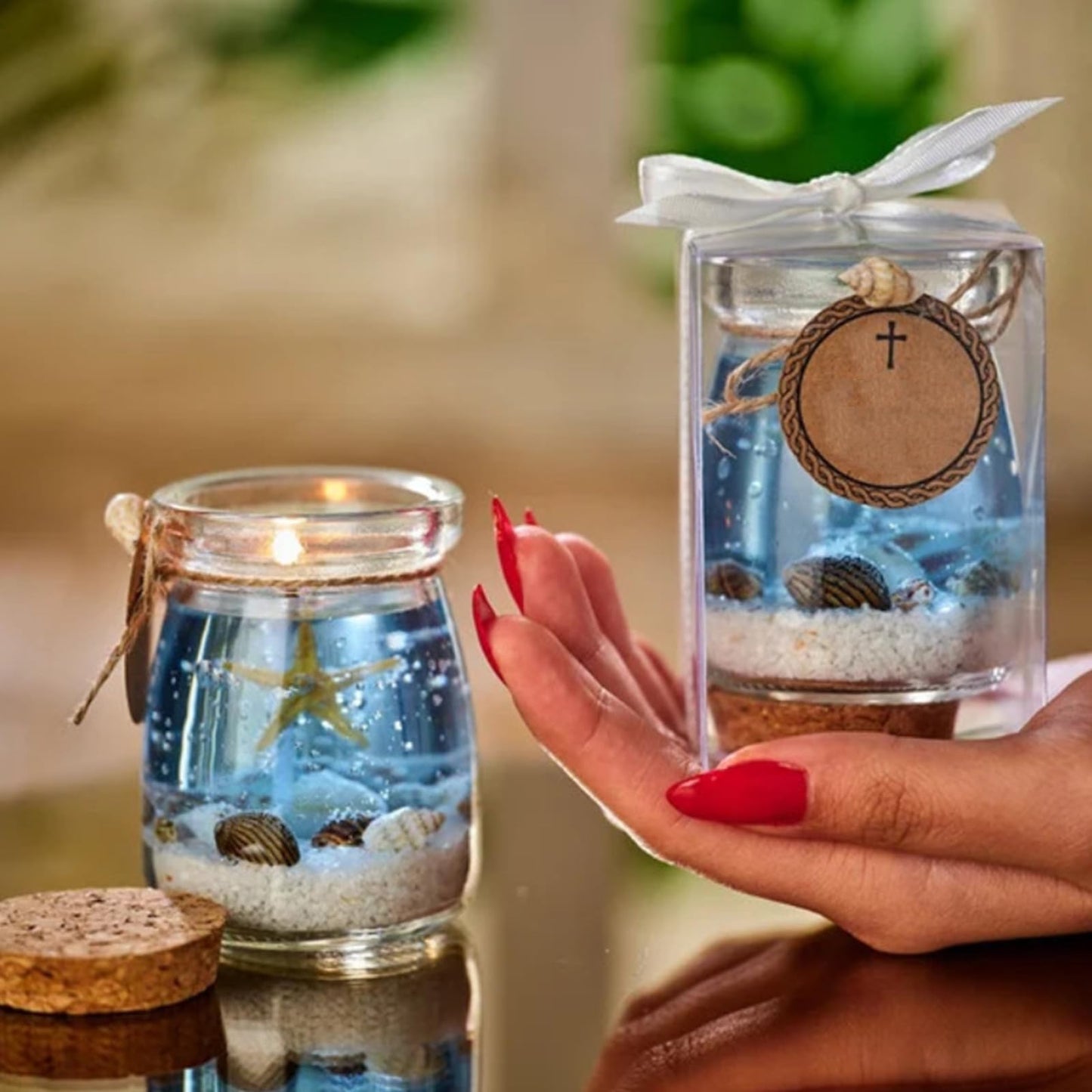 Sherum Ocean Theme Blue Purple Pink Gel Candle